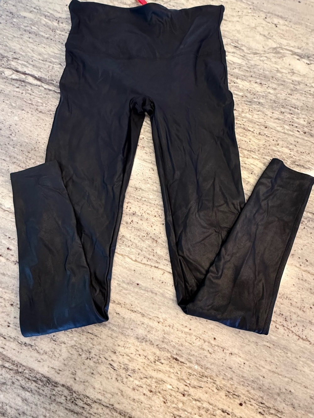 SPANX  Black Shiny Leggings